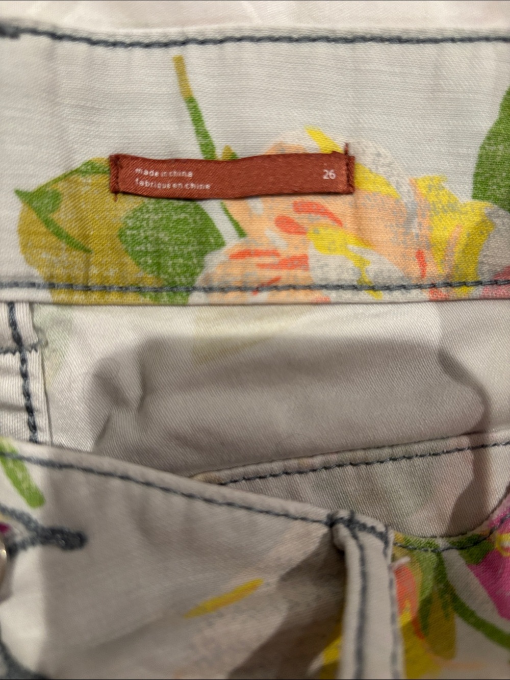 Pilcro Floral Print Women's Denim Shorts - Pink & baby blue - Picture 2 of 3